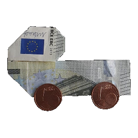 Origami Geldschein Kinderwagen