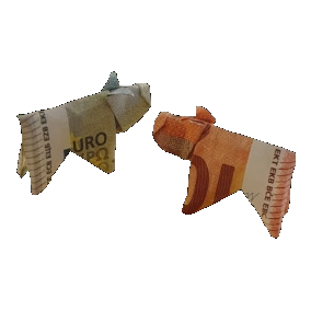 Origami Geldschein Schwein