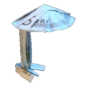 Origami Geldschein Sonnenschirm