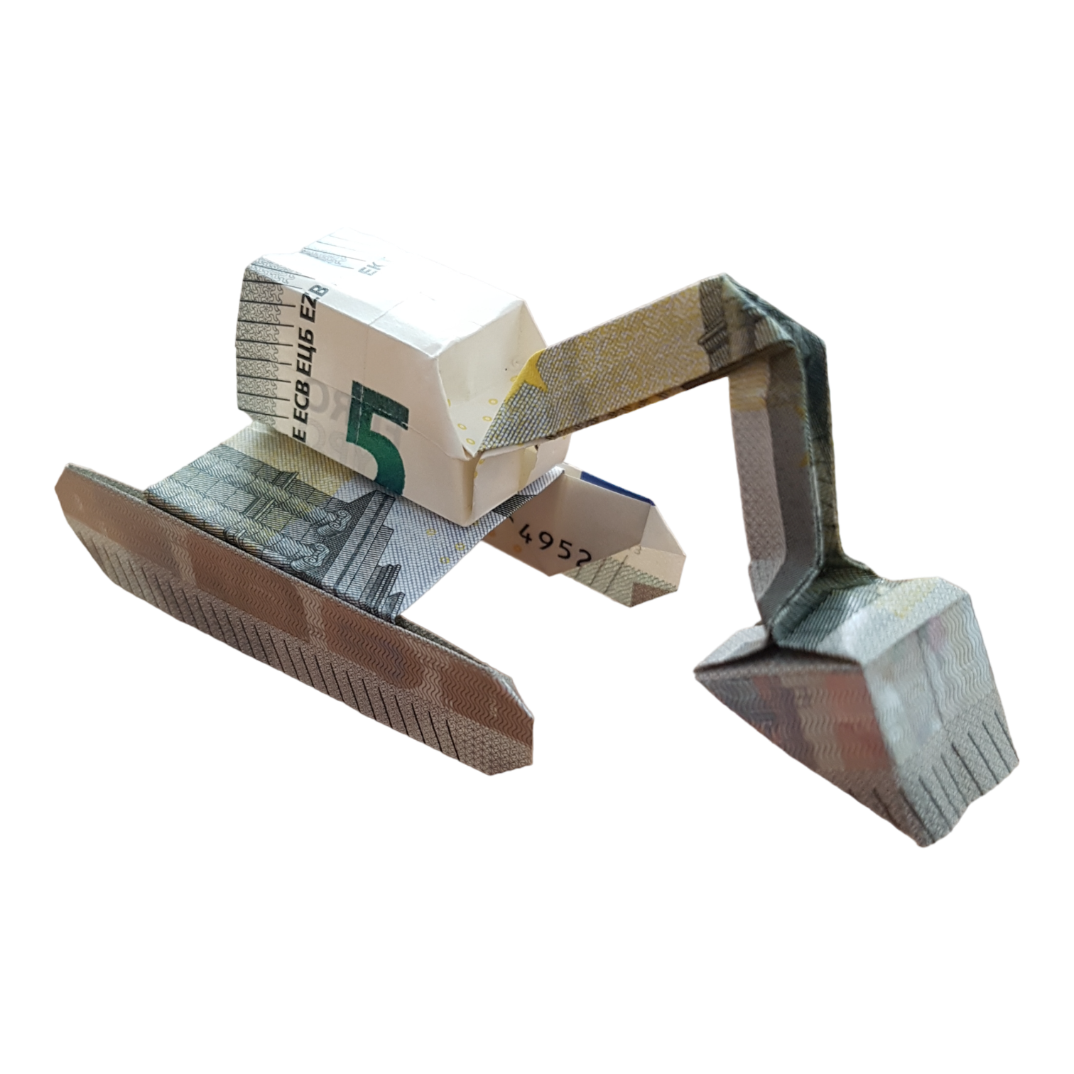 Origami Geldschein Bagger