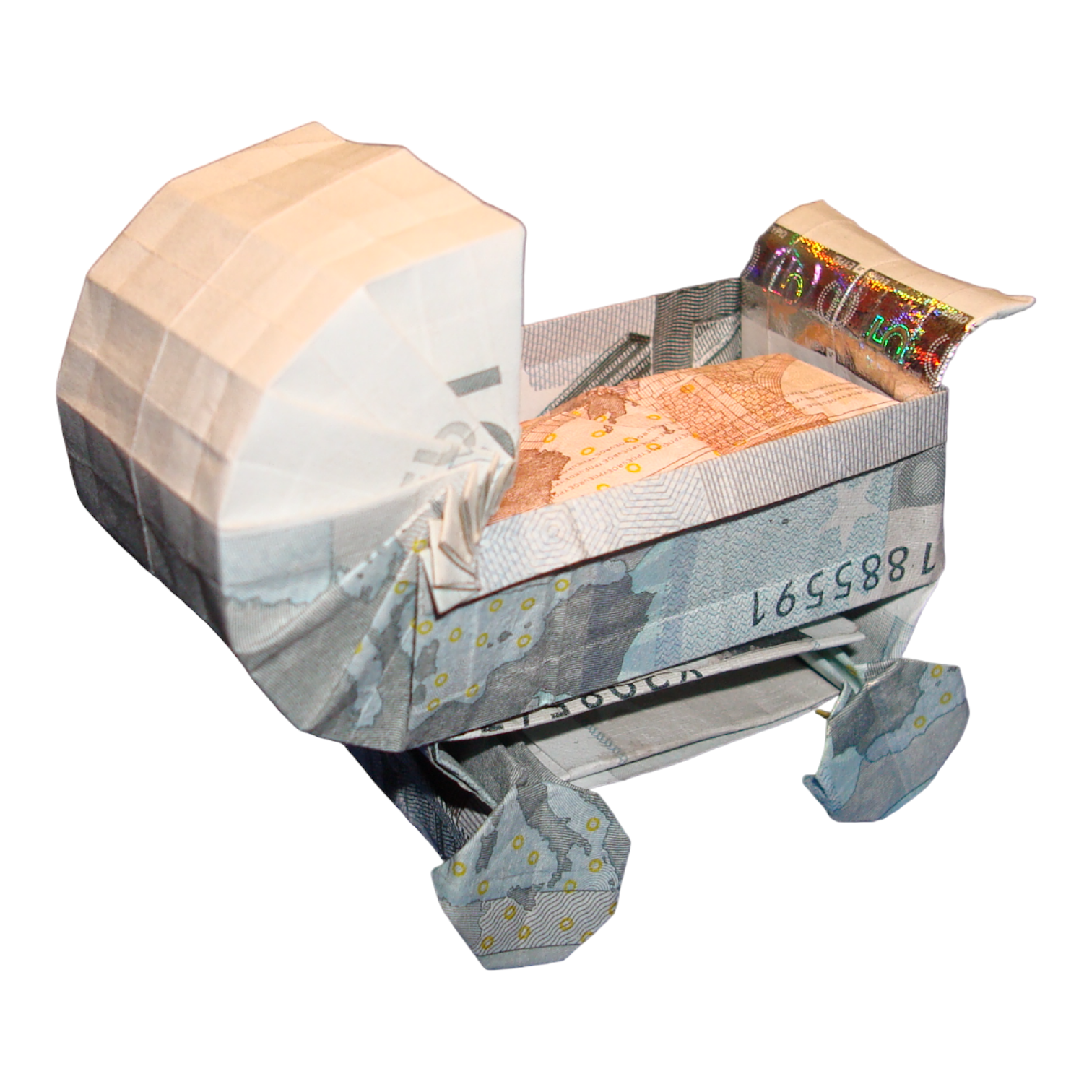 Origami Geldschein Kinderwagen