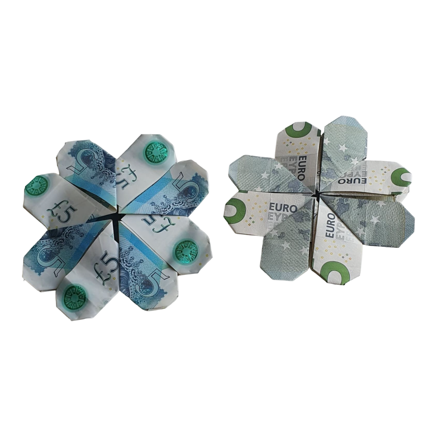 Origami Geldschein Kleeblatt