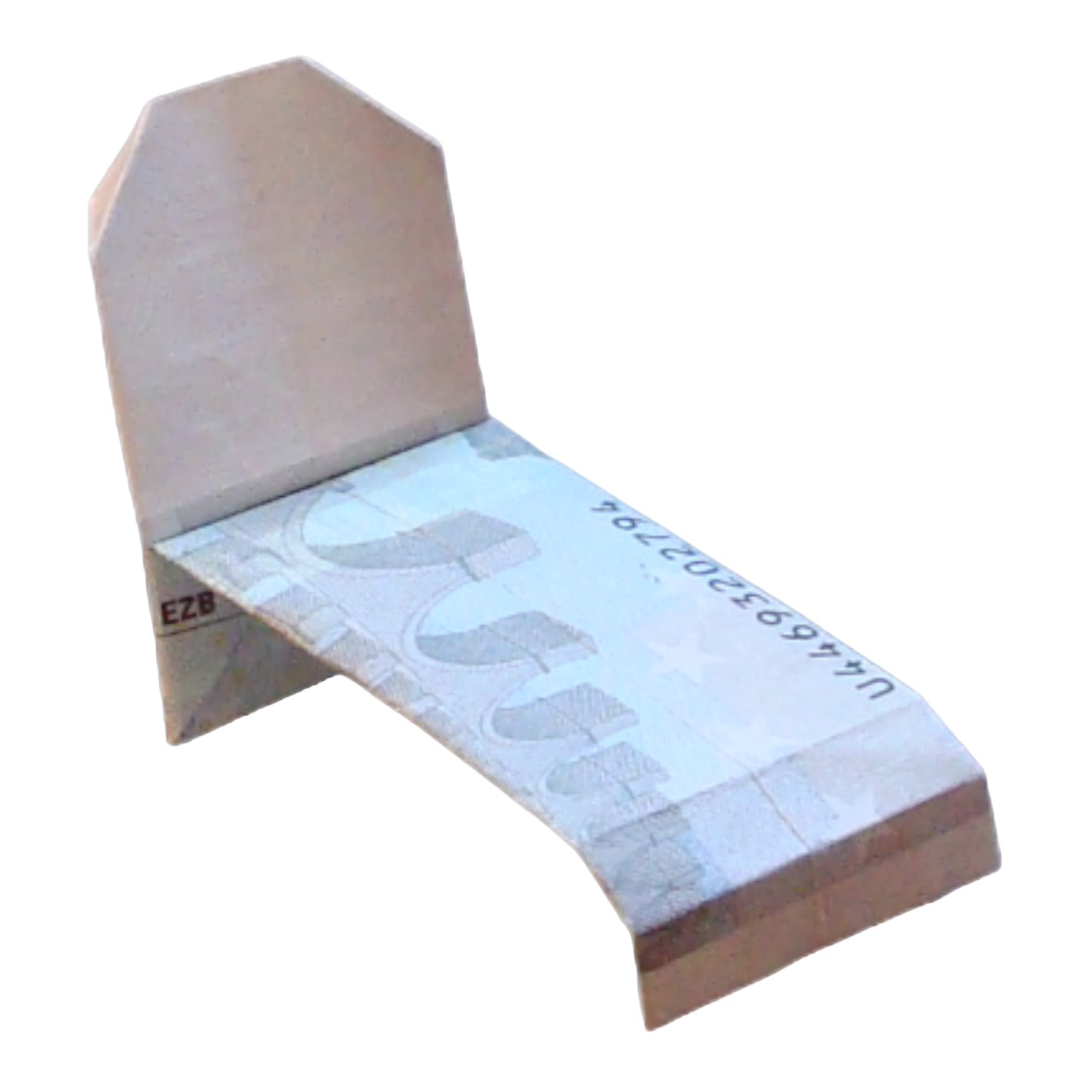 Origami Geldschein Liegestuhl ohne Räder