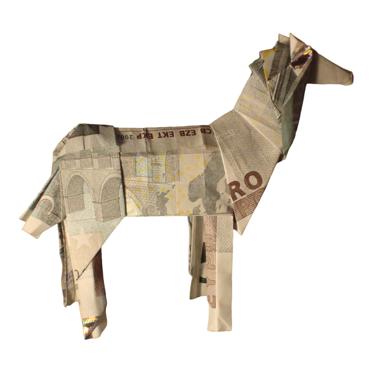 Origami Geldschein Pferd
