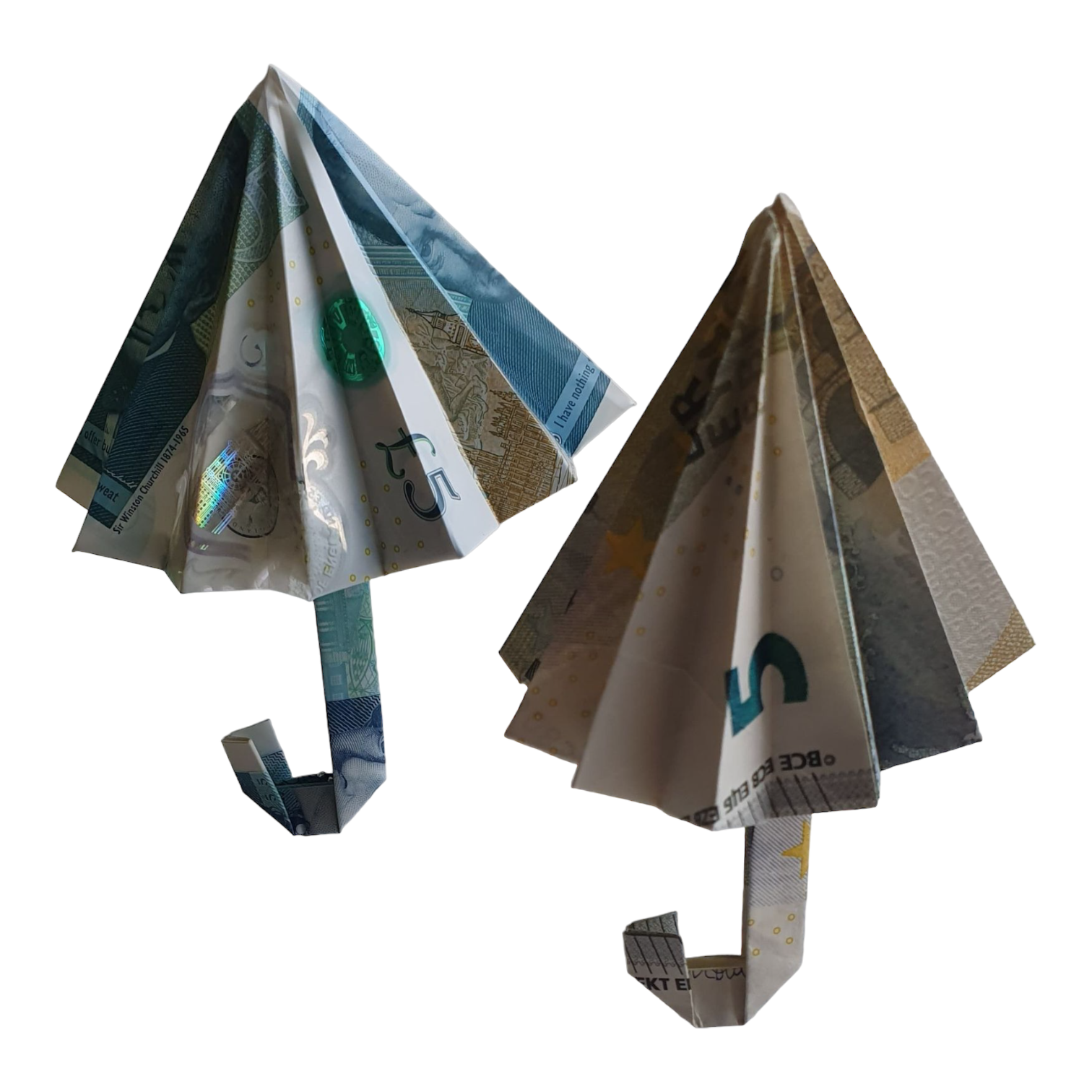 Origami Geldschein Regenschirm data-placement=