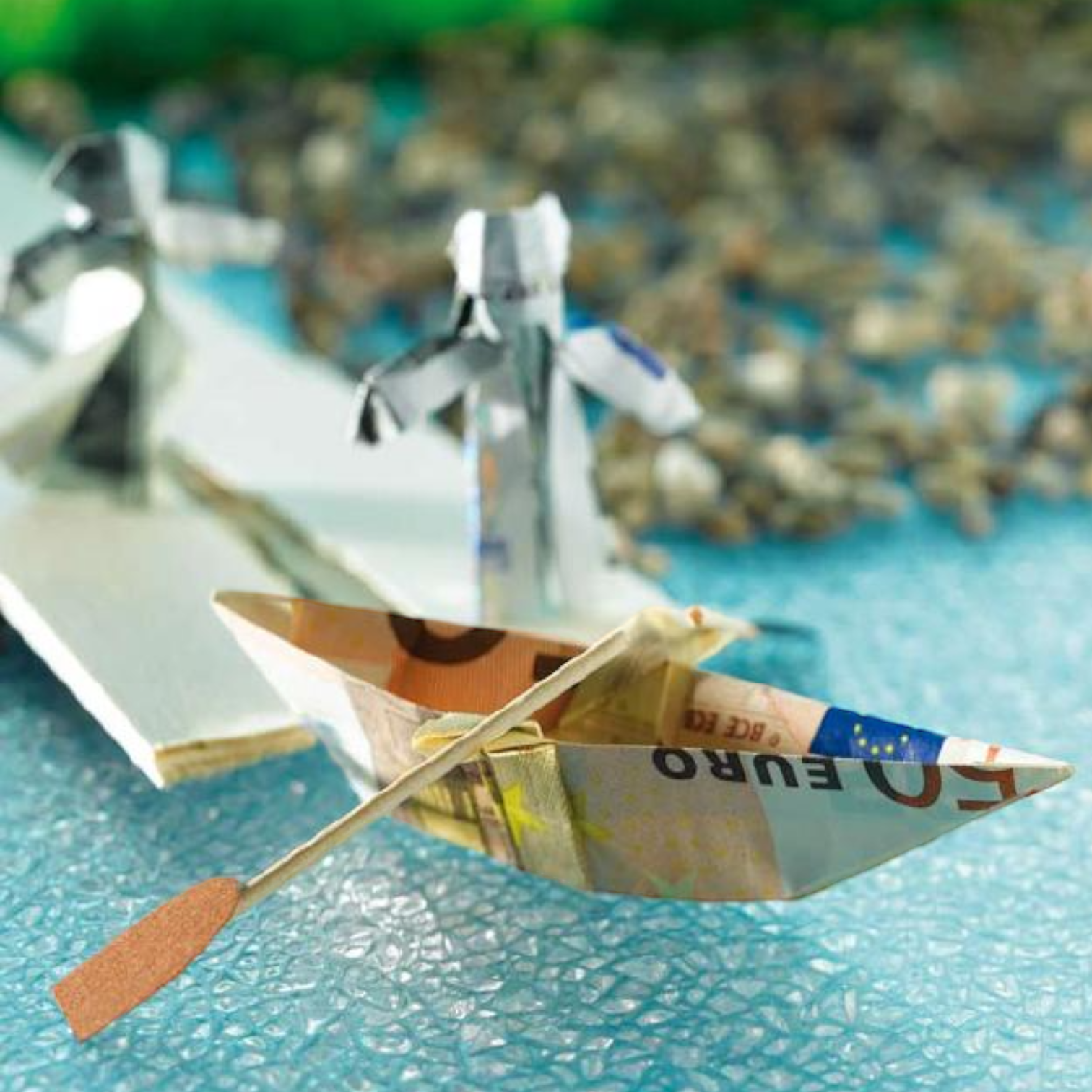 Origami Geldschein Ruderboot